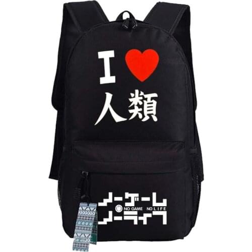 New NO GAME NO LIFE Backpack Anime oxford Schoolbags Fashion Unisex Travel Bag