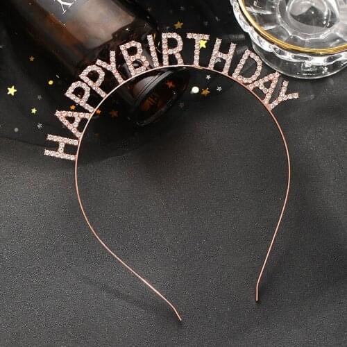 Crystal Princess Hair Sticks Happy Birthday Hair Accessories Girls Crowns Gold Color Crystal Tiara Headpiece