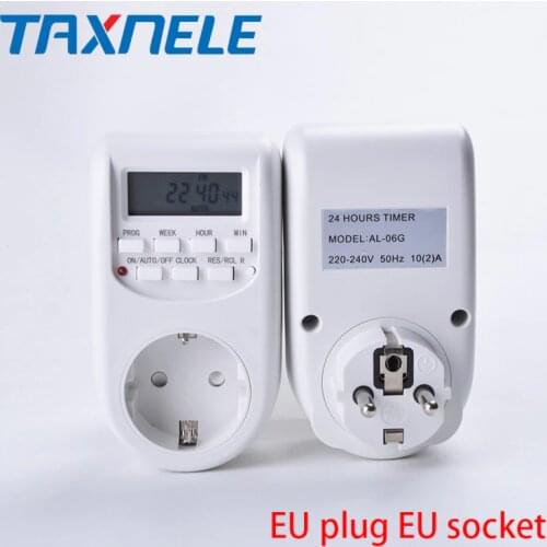 Weekly Programmable Electronic Digital Timer Switch Universal Socket Plug Timer Switch 220V 10A Europe Plug EU plug EU socket