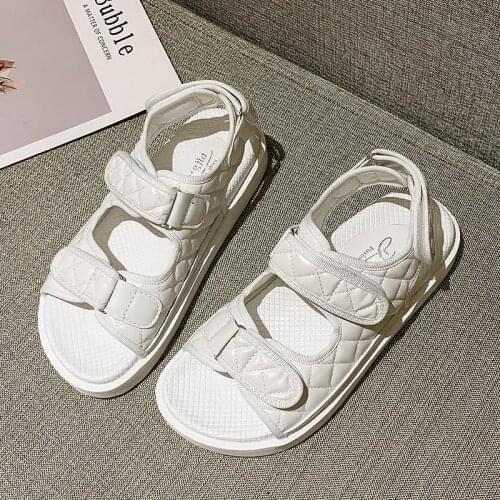 Designers Woman Platform Fashion Sandals Leather Gladiator Chunky Women Brand Female Casual Shoes Sport Beach Flat Sandal Black