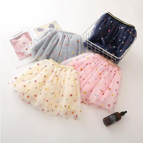 Girls Mesh Skirt 2020 Spring New Childrens Tutu Skirt Mesh Princess Puff Skirt 2020 Spring New Toddler Girl Cute Ball Gown 2-7Y