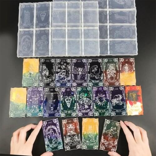 X4YA Playing Game Cards Epoxy Resin Mold DIY Crafts Divination Cards Silicone Mould