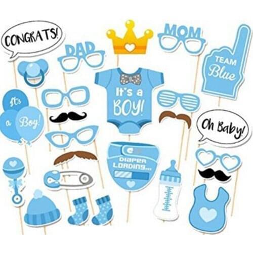 Baby Shower Blue Photobooth Props Newborn Boy Party Decorations Oh Baby Letters Photo Booth Props PZ105