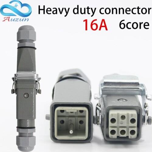 Heavy-duty connector 6 (5 + 1) 16A 500V HA-004-6 is Connect the cold pressure heat channel flow