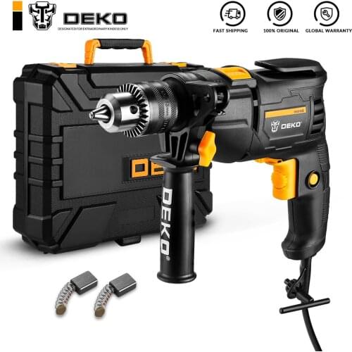 DEKO New DKIDZ Series 220V Impact Drill 2 Functions Electric Rotary Hammer Drill Screwdriver Power Tools Electric Tools