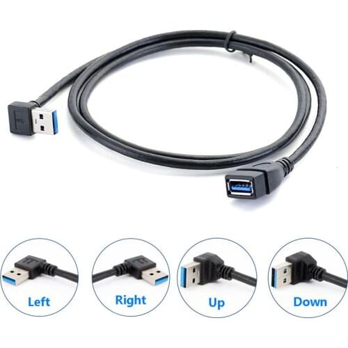 USB3.0 Up Down Left Right 90 degree Extension cord Male to Female USB3.0 Cable computer laptop connect network card U disk