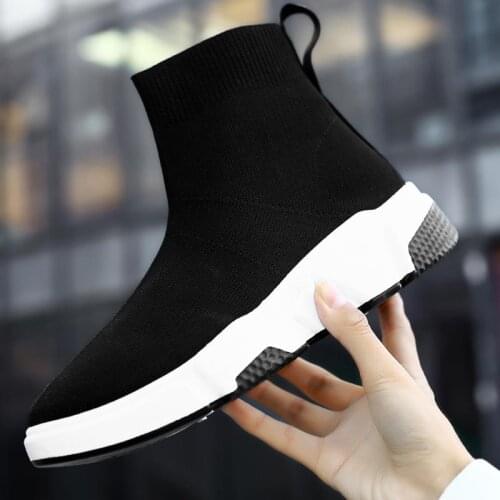 High Top Air Mesh Socks Sneakers Woman Sports Shoes Sport Women 2020 Lightweight Running Shoes Female Black Lady Sneekers D-466