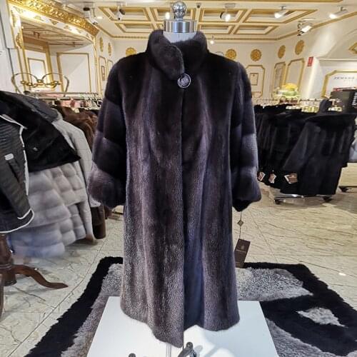 2020 winter real mink fur coat woman fashion mink fur coat High grade real mink fur coat Casual winter coat women fur 13-1906