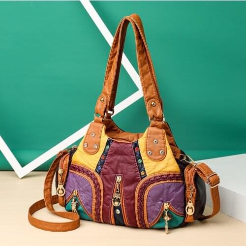 Female bag 2021 new leather texture ladies handbag shoulder messenger casual bag color brown black handbag