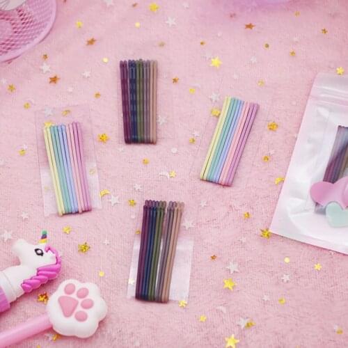 10Pcs/pack New Women Girls Colorful Scrub Barrettes Simple Paint Hair Clips Headdress Geometric Hairpins Hair Accessories Famale