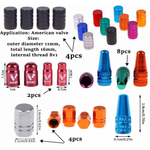 2/4/8/10pcs Valve Cap Bike Aluminium Alloy Valve For Bicycles Caps Tire Dust Cover
