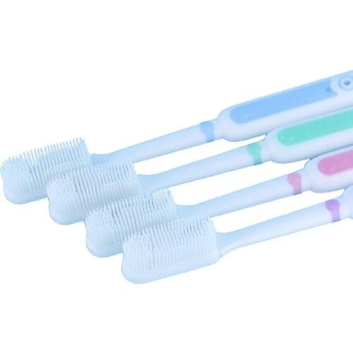 Hot 2PCS Double Ultra Soft Toothbrush Nano Tooth Brush Oral Care Nano-antibacterial Toothbrush Colorful Heads Color Random