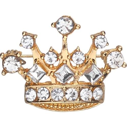 2020 Gold Hot Charm Fashion Crystal Crown Brooch Women Retro Big Royal Brooch Rhinestones Brooch Jewelry Wedding Corsage Trendy