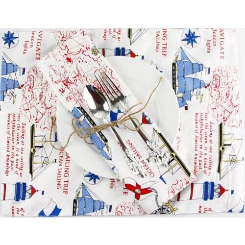 30x40cm Boys Birthday party placemats fashion cotton placemat heat insulation mat dining table mat fabric Napkin