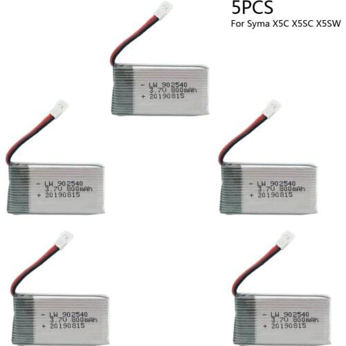 3.7V 800mAh 902540 Lipo Battery For Syma X5C X5SC X5SW Top selling Q7 RC Quadcopter Drone Spare Part 3.7V XH2.54 Plug battery