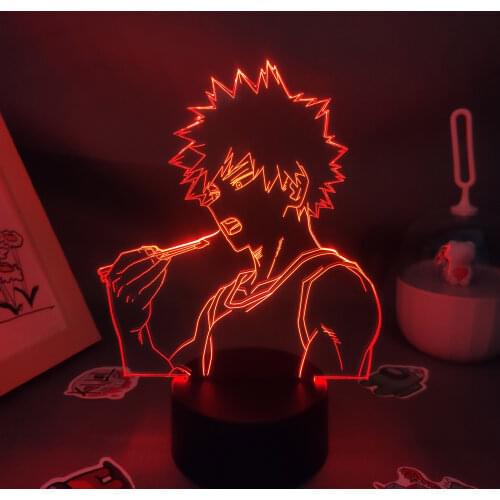 My Hero Academia Anime Figure Katsuki Bakugo 3D Led Night Lights RGB Neon Birthday Gift Lava Lamp Bedroom Table Manga Decoration