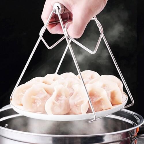 Anti-skid Stainless Steel Pot Pan Dish Bowl Clip Tray Creative Plate Clip Tong Cooking Utensil Clamp Gripper For Kitchen Tools