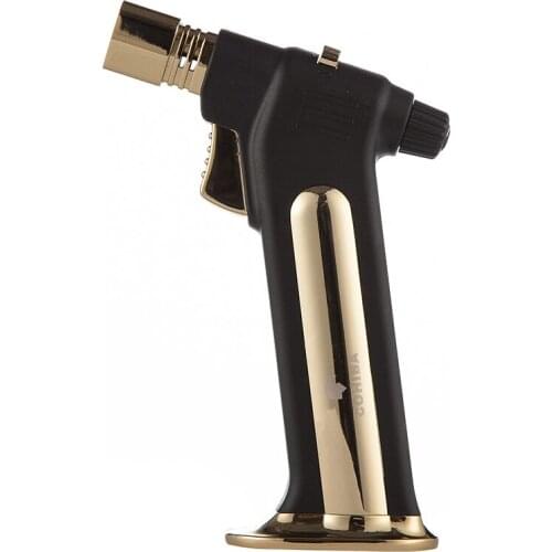 COHIBA Metal Table Single Torch Flame Jet Cigar Cigarette Lighter Butane Gas Lighter Windproof With Gift Box Smoking Tool