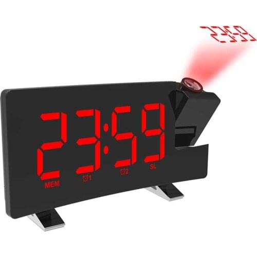 FM76-108 band radio Clock Digital 8 inch LED Projector Projection Snooze Alarm Clock Radio Timer Backlight 3W speakers home