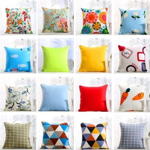 Cotton pillow case throw pillow Sofa back cushion pillow cover printed Stripes checked square decorative pillowcase