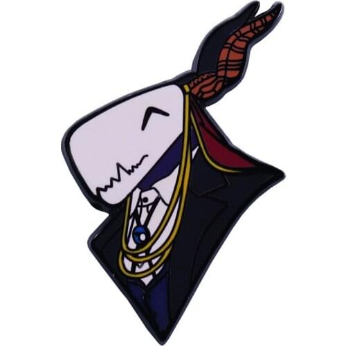 HOSENG Black Cartoon Punk Brooch Fashion Lapel Backpack Enamel Jewelry Pin Coat Badge Christmas Gift HS_496