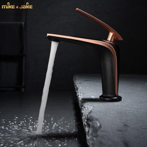 Matte Rose black brass basin faucet bathroom hot and cold tap single handle faucet basin sink crane bathroom rose tap
