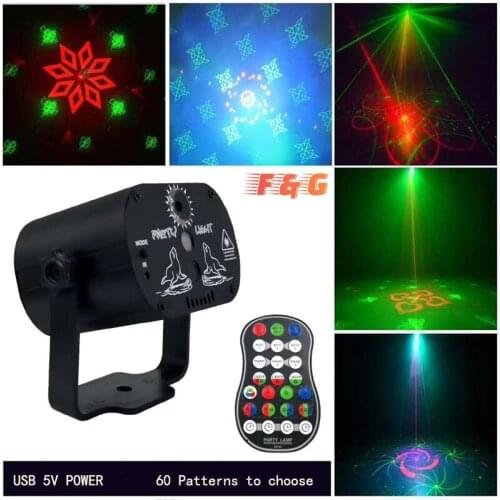 Mini RGB Disco Light DJ LED Laser Stage Projector red blue green Lamp USB Rechargeable Wedding Birthday Party DJ Lamp