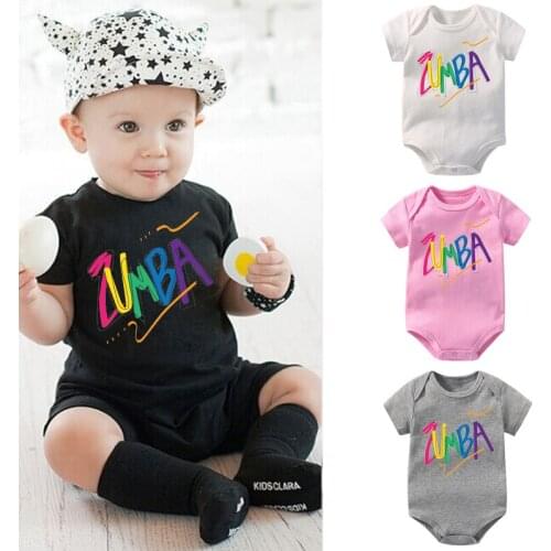 Fashion Dance Graphics Printed BabyShort Sleeved Romper Soft Cotton Infant Boys Girls Toddler Jumpsuit Kids One-piece Clothes