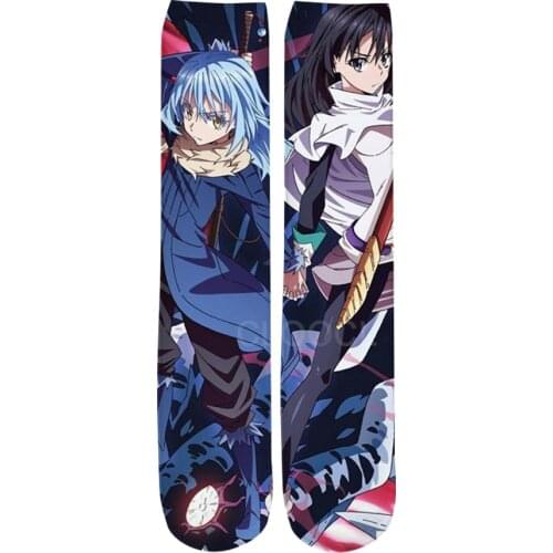 Fashion Cute Cartoon Anime Print Men Women Casual Harajuku Straight Sock Hip Hop Personality Polyester Cotton Sock Drop Shipping