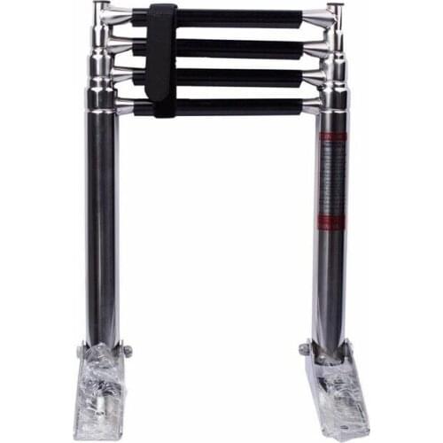 4 Step Stainless Steel Telescoping Marine Boat Yacht Ladder Upper Platform