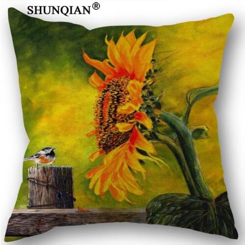 Custom Sunflower Pillowcase Printed Pillow Cover Home Textiles Decorative Pillowcase Customize Gift 45x45cm