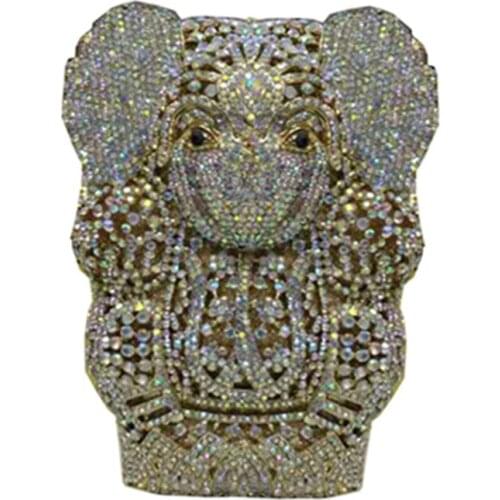 New Nigeria elegant ladies evening dress bag banquet rhinestone handbag ladies crystal metal clutch