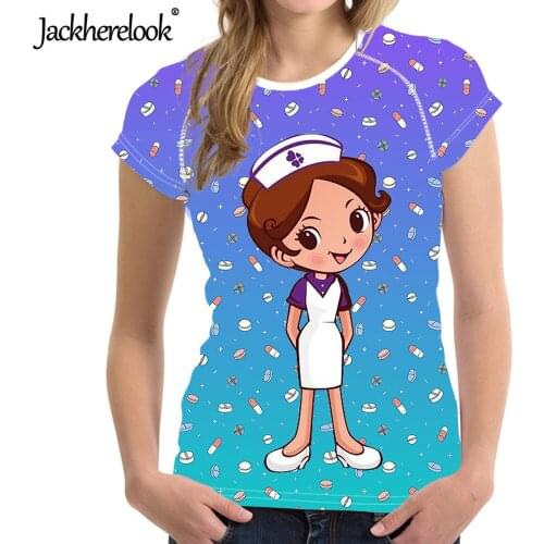 Jackherelook New Camisas Mujer Harajuku T-Shirt Health Care Fairy Nursing tshirts Woman Clothing Short Sleeved Top Tee Plus Size