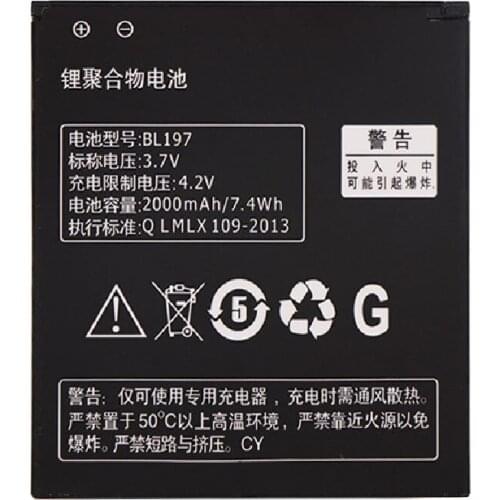 New BL 197 BL197 2000mAh Battery For Lenovo S720 S720I S750 S870E S868T S889 A800 A820 A798T BL-197 Replacement Batteries