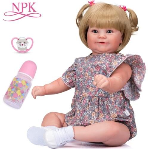 NPK 60CM Maddie Huge Size Baby Reborn Toddler Popular Girl Doll wig hair Soft Cuddle Body High Quality Doll