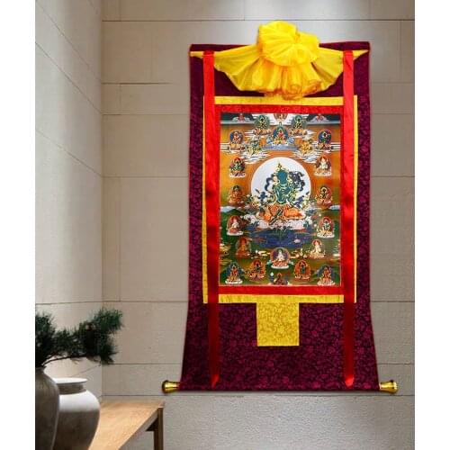 Wholesale Buddhist supply 120CM LARGE Greco-Buddhist Buddhism HOME temple art 21 Taras Buddha Thang-ga Thangka hang painting