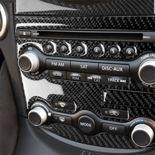 Air Conditioning Control Panel Set Cover Trim for Nissan 370z 2009+ Carbon Fiber Interior Decoration Car Accessories Sticker LHD