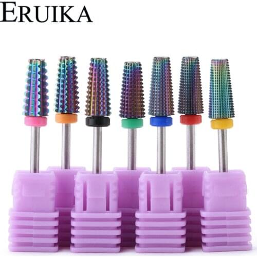 Rainbow Carbide Nail Drill Bits Burr Milling Cutter Nail Files Electric Manicure Pedicure Professional Care Clean Cuticle Tools