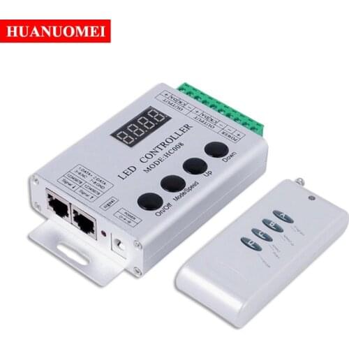 DC5-24V Wireless RF HC008 Digital RGB LED Pixel Controller Dimmer,133kinds Effect,1024Pixels,WS2811 WS2812 UCS1903 LPD6803 Etc