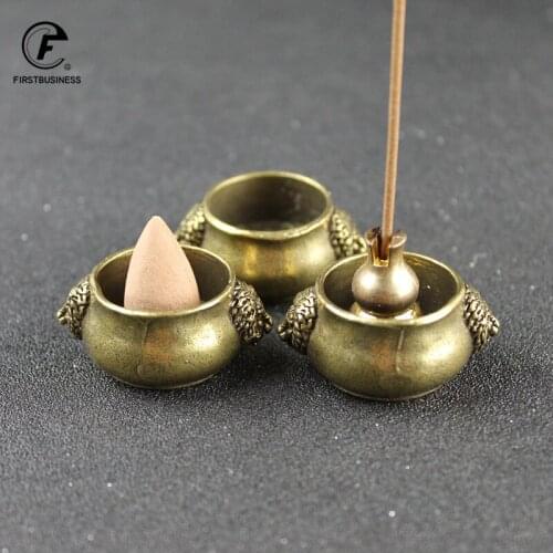 Retro copper lion Incense Burners animal Incense Holder Incense Burner Mini Sandalwood Censer Home Office Decor Decoration Craft