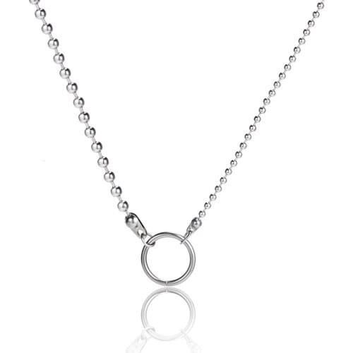 RIR Silver Color Hip Hop Geometric Circle Bead Chain Necklace Exquisite Creative Simple Jewelry Accessories Necklace
