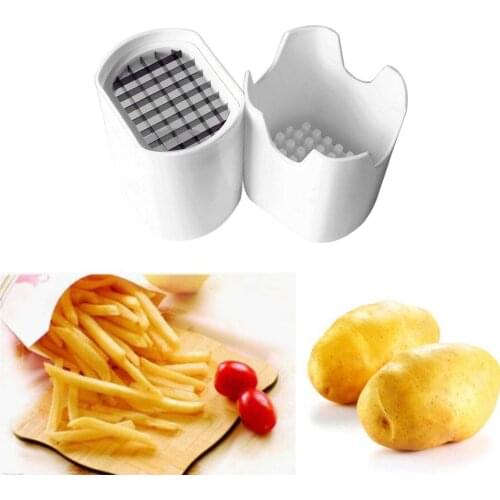 Potato Slicer French Fries Making Tool Potato Chips Cutting Box Press Cutter Cup Plastic Slicer Chopper Chips Kitchen Gadgets