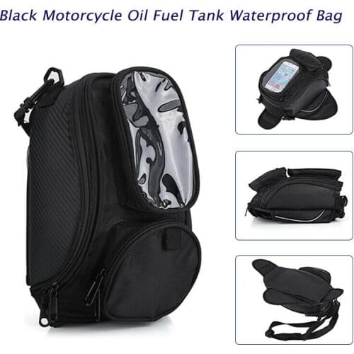 New Black Magnetic Motorcycle Oil Fuel Tank Waterproof Shoulder Sling Bag Travel Hot