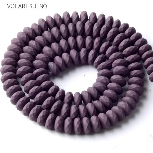 Dark Purple Hematite Stone Natural Stone Matter Rubber Rondelle Beads Space Loose Beads For Jewelry Making 6mm Diy Bracelet 15"