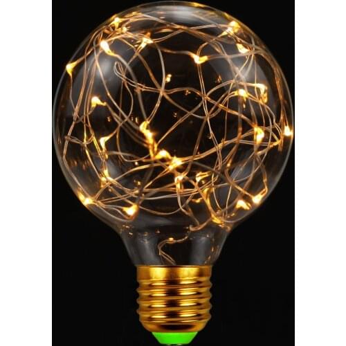 TIANFAN Led Bulbs Vintage Style Edison Bulb G80 Globe 3W Copper Wire Firework 220/240V E27 RGB Warm White Decorative Light Bulbs