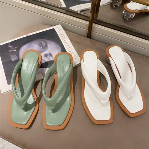 New PVC jelly sandals slippers crystal open toed sexy square heels crystal women transparent heel slide pumps dress shoes party