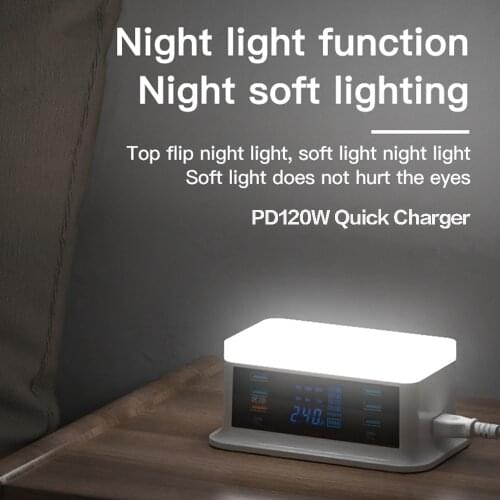 PD120W Smart Charger Quick Charge QC3.0 Type Fast Charging GaN USB Hub for Macbook Laptop ipad Mobile Phone Xiaomi iphone Pro.12