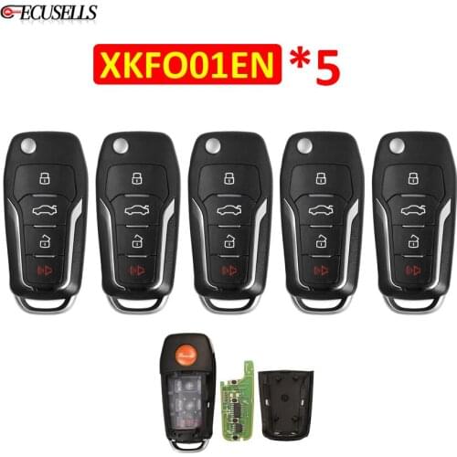 5Pcs/Lot Xhorse XK Series 4 Buttons Universal Wire Remote VVDI Remote Car Key For VVDI2 / VVDI Mini / Key Tool Max XKFO01EN