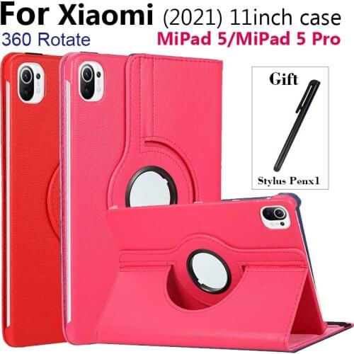 360 Rotating Universal PU Leather Case For XiaoMi mipad 5 11 inch MiPad 5 Pro Funda Cover for Mi Pad 5 pro 11 2021 Stand Shell