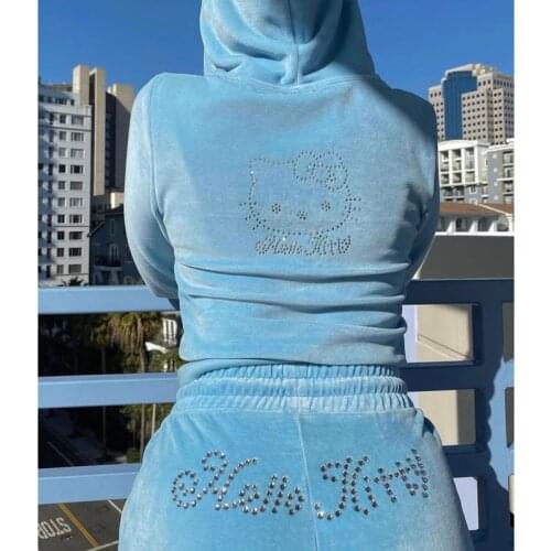 2021 Winter Fashion Hoodies Suit Long Sleeved Velvet Zipper Sweatshirt And Pants Women Ins Style Tracksuit Women Y2k Velour Suit